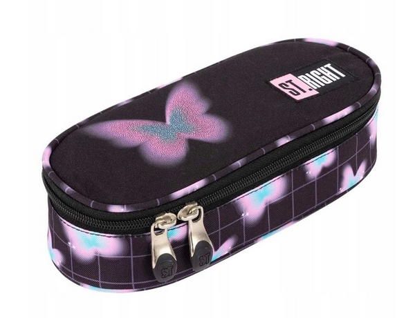 Piórnik saszetka usztywniona z wewnętrzną klapką St.Right PC-01 pastel Butterfly Majewski